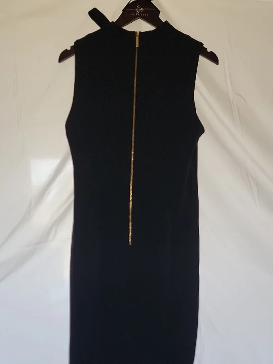 Calvin Klein Black Sleeveless Midi Dress with Neck Tie Size 12 - Picture 4 of 5